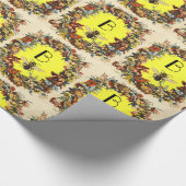 FRÜHBLUMEN HONEY BIE / RINDFLEISCHMONOGRAMM GESCHENKPAPIER (Ecke)