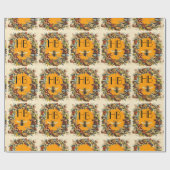 FRÜHBLUMEN HONEY BIE / RINDFLEISCHMONOGRAMM GESCHENKPAPIER (Flach)