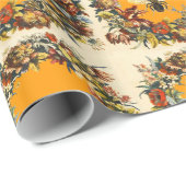 FRÜHBLUMEN HONEY BIE / RINDFLEISCHMONOGRAMM GESCHENKPAPIER (Rolleneckpunkt)