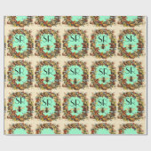 FRÜHBLUMEN HONEY BIE / RINDFLEISCHMONOGRAMM GESCHENKPAPIER (Flach)