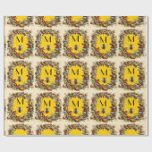 FRÜHBLUMEN HONEY BIE / RINDFLEISCHMONOGRAMM GESCHENKPAPIER (Flach)