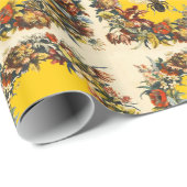 FRÜHBLUMEN HONEY BIE / RINDFLEISCHMONOGRAMM GESCHENKPAPIER (Rolleneckpunkt)