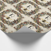 FRÜHBLUMEN HONEY BIE / RINDFLEISCHMONOGRAMM GESCHENKPAPIER (Ecke)