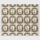 FRÜHBLUMEN HONEY BIE / RINDFLEISCHMONOGRAMM GESCHENKPAPIER (Flach)