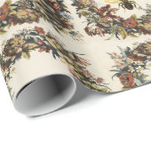 FRÜHBLUMEN HONEY BIE / RINDFLEISCHMONOGRAMM GESCHENKPAPIER (Rolleneckpunkt)