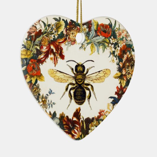 FRÜHBLUMEN HONEY BIE / WOCHENHERZ KERAMIKORNAMENT (Rechts)