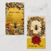 FRÜHBLUMEN HONEY BIETET ROTES WAX-SIEGEL VISITENKARTE (Vorne/Hinten)