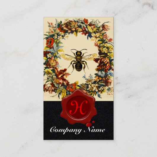 FRÜHBLUMEN HONEY BIETET WASCHEN SIEGEL Schwarz Visitenkarte (Rückseite)