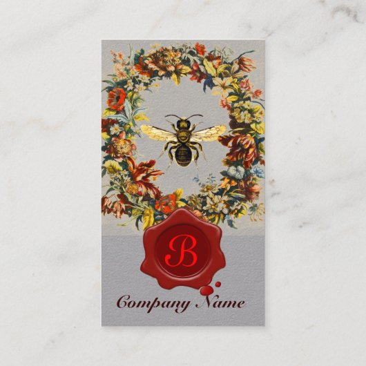 FRÜHBLUMEN HONEY BIETET WASCHENWACHS SIEGEL Grau Visitenkarte (Rückseite)