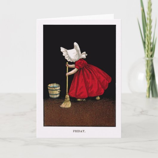 Frühe 1900's Freitag Sunbonnet Sue Gruß-Karte Karte (Vorderseite)