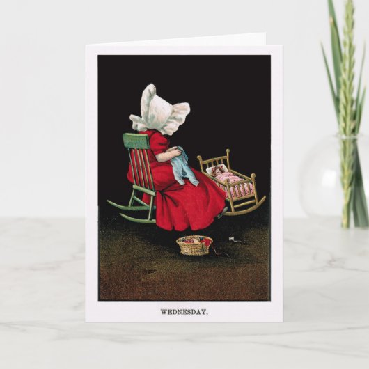 Frühe 1900's Mittwoch Sunbonnet Sue Gruß-Karte Karte (Vorderseite)
