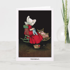 Frühe 1900's Mittwoch Sunbonnet Sue Gruß-Karte Karte