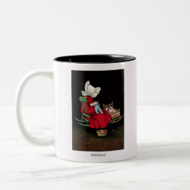 Frühe 1900's Mittwoch Sunbonnet Sue Kaffee-Tasse Zweifarbige Tasse