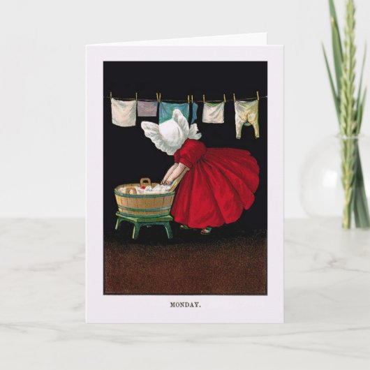 Frühe 1900s Montag Sunbonnet Sue Karte (Vorderseite)