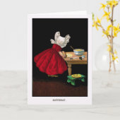 Frühe 1900s Samstag Sunbonnet Sue Karte (Gelbe Blume)