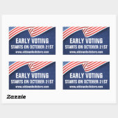 Frühe Abstimmung über die Termine der amerikanisch Rechteckiger Aufkleber (Blatt)