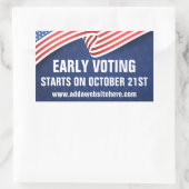 Frühe Abstimmung über die Termine der amerikanisch Rechteckiger Aufkleber (Tasche)