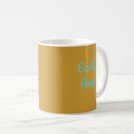 Frühe Aufbruch-Kaffee-Tasse (Tan) Kaffeetasse (VorderseiteRechts)