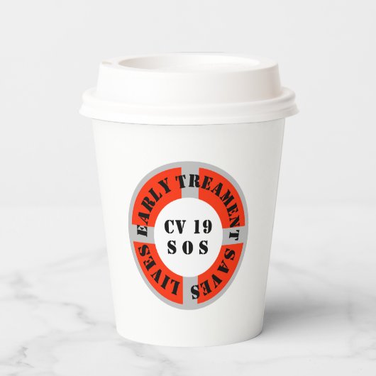 Frühe Behandlung Rette Leben Pappbecher (Rückseite)