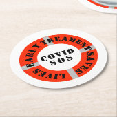 Frühe Behandlung Rette Leben Runder Pappuntersetzer (Angewinkelt)