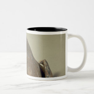 Frühe chinesische Tonwaren Sitzhund, Grab Zweifarbige Tasse