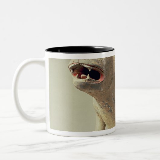 Frühe chinesische Tonwaren Sitzhund, Grab Zweifarbige Tasse (Links)