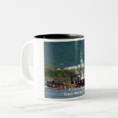 Frühe Dämmerung, Krabben-Boot im niederländischen Zweifarbige Tasse (Vorderseite Links)