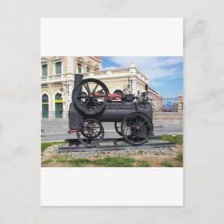 Frühe Dampf-Lokomotive in Cartagena Postkarte