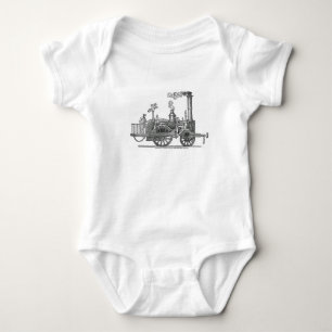 Frühe Dampflokomotive Baby Strampler