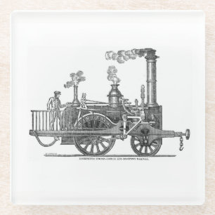 Frühe Dampflokomotive Glasuntersetzer