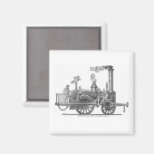 Frühe Dampflokomotive Magnet (Vorderseite/Rückseite)