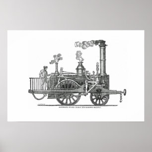 Frühe Dampflokomotive Poster