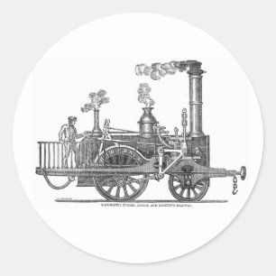 Frühe Dampflokomotive Runder Aufkleber