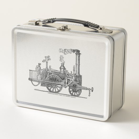 Frühe Dampflokomotiven Metall Lunch Box (Vorderseite)