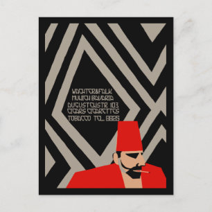 Frühe deutsche Art Deco Tabakladenwerbung Postkarte