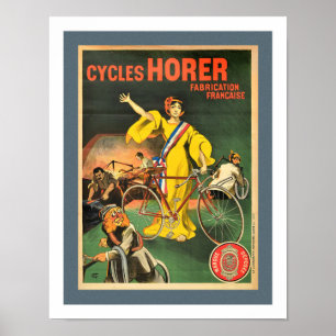 FRÜHE FAHRRADWERBUNG IN DRUCKFORM POSTER