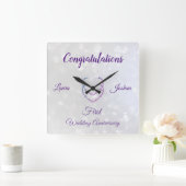 Frühe Hochzeitstag - Acrylmauer-Uhr Quadratische Wanduhr (Zuhause)