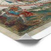 Frühe Karte, phantastische Farbe und Malerei , Poster (Ecke)