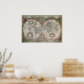 Frühe Karte, phantastische Farbe und Malerei , Poster (Küche)