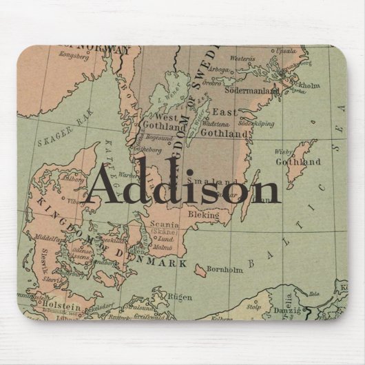 Frühe Karte von Dänemark und Schweden Mousepad (Vorne)