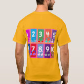 Frühe Mathematiknummern 1 bis 10 T - Shirt (Rückseite)