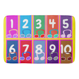 Frühe Mathematikzahlen 1 bis 10 Bath Mat Badematte
