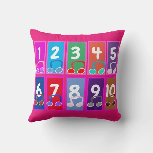 Frühe Mathematikzahlen 1 bis 10 Polster (Rückseite)