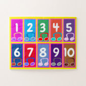 Frühe Mathematikzahlen 1 bis 10 Puzzle (Horizontal)