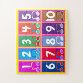 Frühe Mathematikzahlen 1 bis 10 Puzzle (Vertikal)