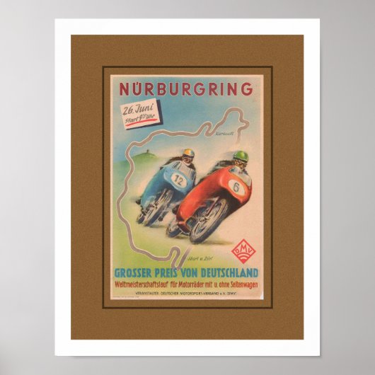 FRÜHE MOTORRAD-WERBUNG IN DRUCKFORM POSTER (Vorne)