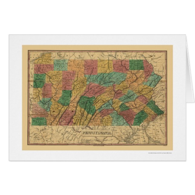 Frühe Pennsylvania-Eisenbahn-Karte 1829 (Vorderseite (Horizontal))