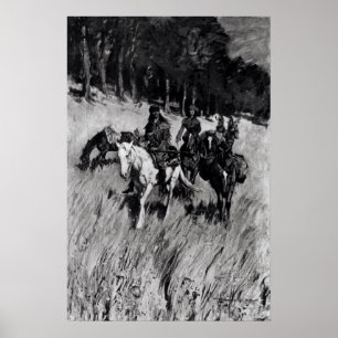 Frühe Pioniere auf der blauen Brücke Poster