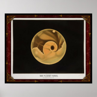 Frühe Sicht auf das Planet Mars Poster