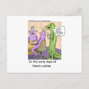 Frühe Tage des Auswärtsessens Lustige Geschenke un Postkarte